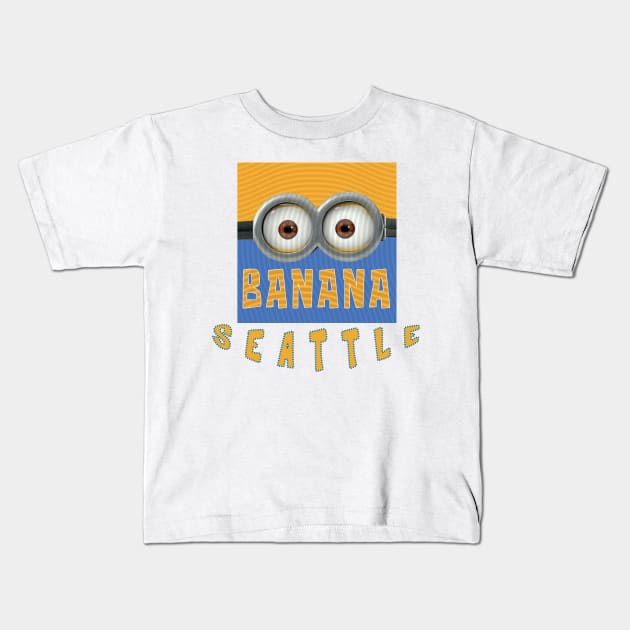 MINION BANANA USA SEATTLE Kids T-Shirt by LuckYA